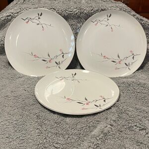 Japan Fine China Set of 3 Cherry Blossom Dinner Plates #1067 Discontinued